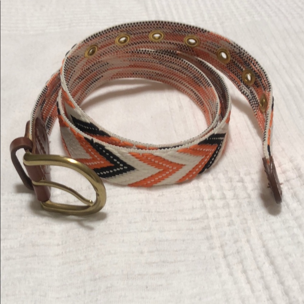 Coral and black woven J. Crew belt
